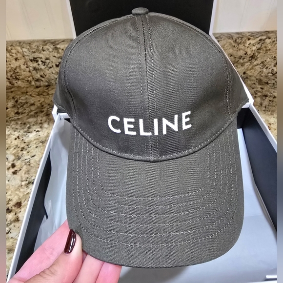 Celine Paris Brown/Grey And White Logo Baseball Cap Hat Size M - Picture 3 of 8